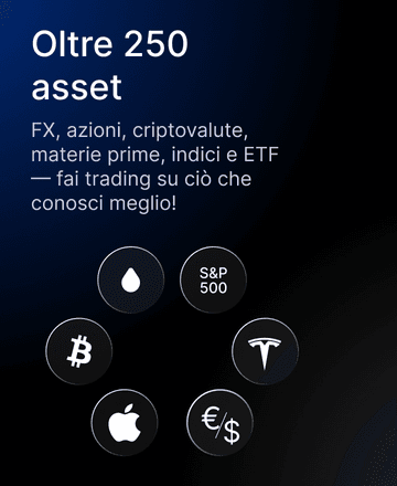 250+ assets. FX, stocks, crypto, commodities, indices, and ETFs — trade what you know best!