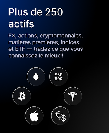 250+ assets. FX, stocks, crypto, commodities, indices, and ETFs — trade what you know best!