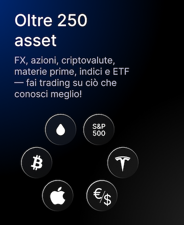 250+ assets. FX, stocks, crypto, commodities, indices, and ETFs — trade what you know best!